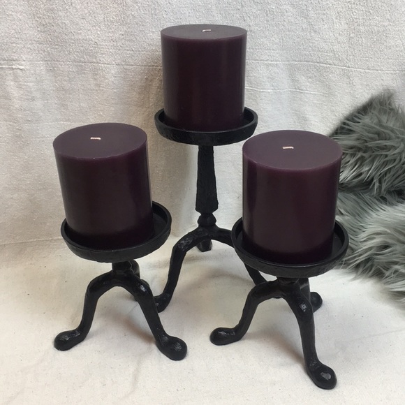 Pottery Barn Other - Pottery Barn Cast Iron candle holders set of 3